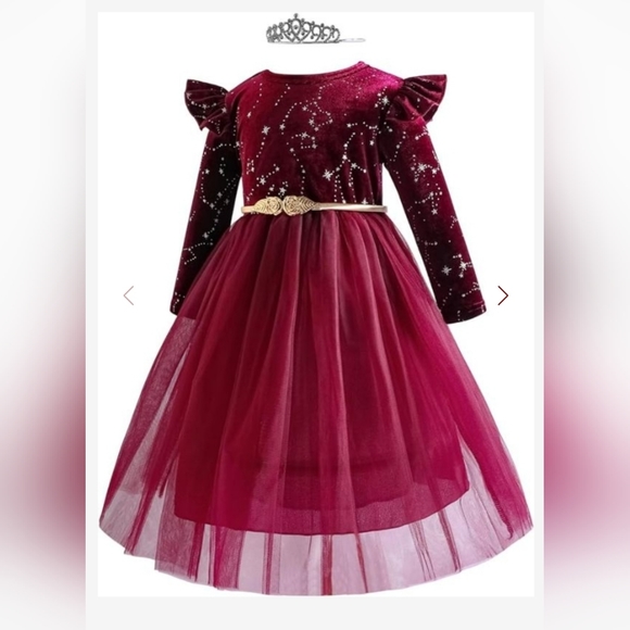 burgundy velvet dress kids KIKI and JOJO